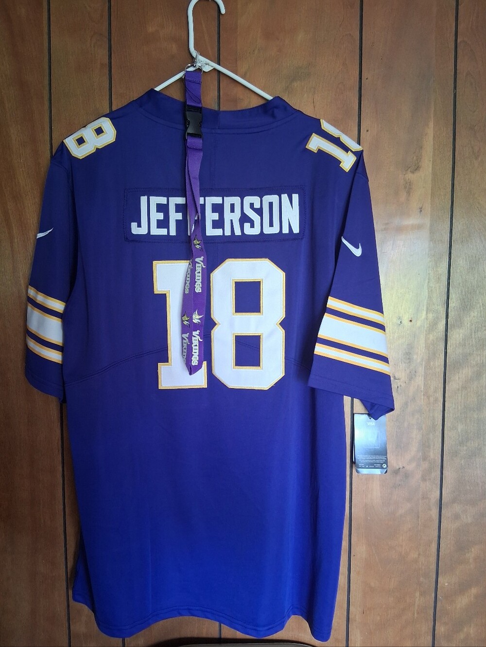 Minnesota Vikings Lanyard With Justin Jefferson Xl Jersey